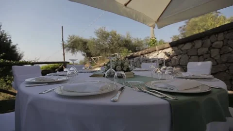 Beautiful serving exquisite wedding table Video stock 86602770