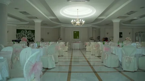 Beautiful serving exquisite wedding table Video stock 86602889