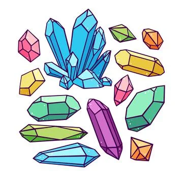 Beautiful set of crystals Stock-Illustration