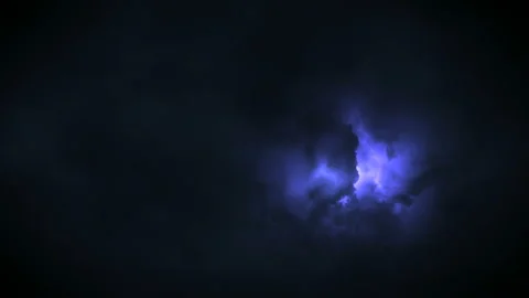 Beautiful Severe Thunderstorm Clouds with Lightning at Night Sky Stock Footage 92754914