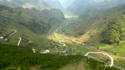 Beautiful shadow play in a valley in the Ha Giang region in Vietnam Stock Footage 313798338