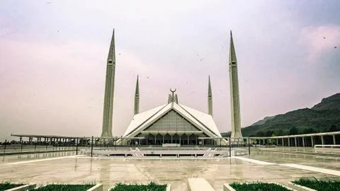 Beautiful Shah Faisal Mosque HD Islamabad,Pakistan Stock Photos
