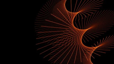 Beautiful shape Orange  line connection particle  surface abstract background Stock Illustration