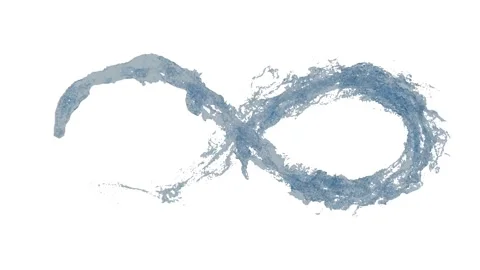 Beautiful shape of water. Fluid flow forms infinity sign. Stock Footage 304491192