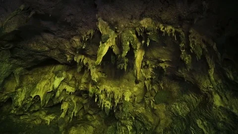 Beautiful sharp rocks inside the cave Stock Footage 71288346