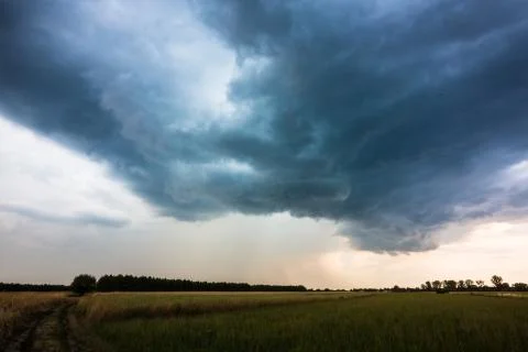 Beautiful Shelf cloud before the thunderstorm Stock Illustration