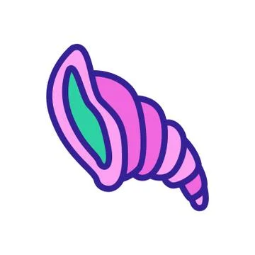 Beautiful shell icon vector. Isolated contour symbol illustration Illustrazione stock