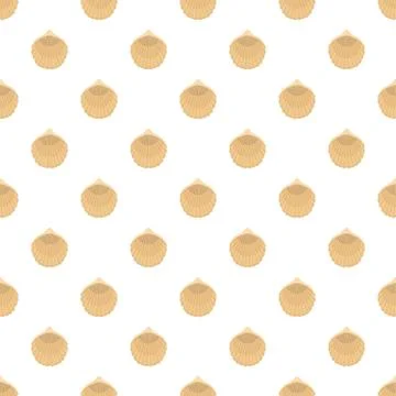 Beautiful shell pattern seamless vector Stock Illustration