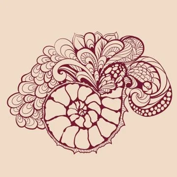 Beautiful shell with swirls Stock Illustration