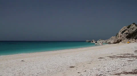 Beautiful shingle beach somewhere in Mediterranean sea Stock Footage 25997459