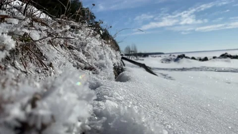 Beautiful shining snow close up Stock Footage 171798759