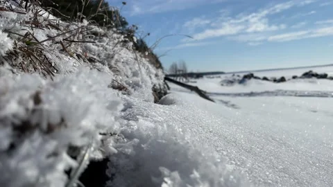 Beautiful shining snow close up Video stock 171798993