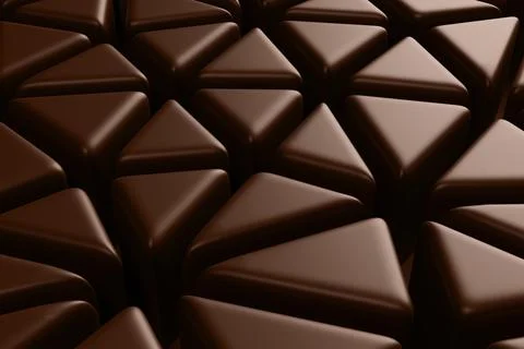 Beautiful shiny triangle chocolate background. 3d illustration Stock Illustration