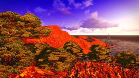 Beautiful shore Stock Illustration