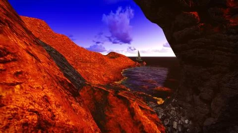 Beautiful shore Stock Illustration