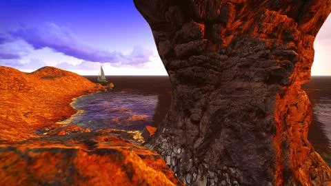 Beautiful shore Stock Illustration