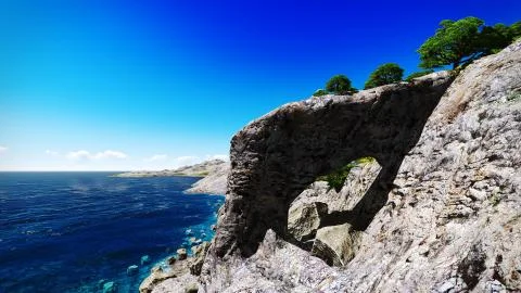 Beautiful shore Stock Illustration