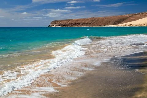 The beautiful shoreline at Risco del Paso Beach Stock Photos