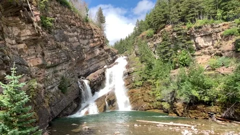 Beautiful short waterfall Stock-Footage 169320547