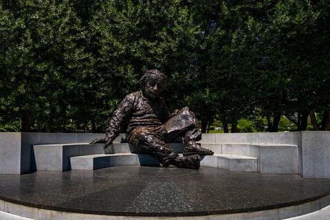 Beautiful shot of the Albert Einstein Memorial in Washington DC Stock Photos
