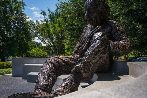 Beautiful shot of the Albert Einstein Memorial in Washington DC Stock Photos