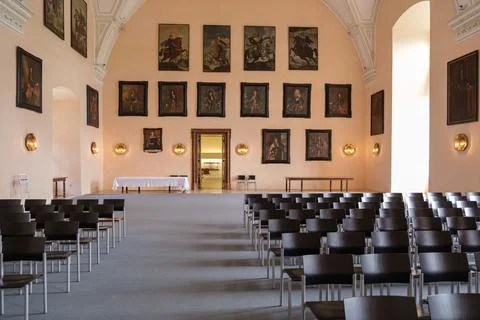 Beautiful shot of a function hall inside the Greinburg Castle in Grein, Austria Stock Photos
