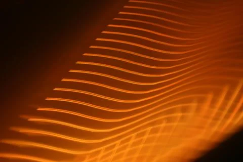 A beautiful shot of intersecting refracted orange light layers on a black bac Stock Illustration