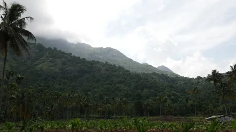 Beautiful shot of mountains covered by clouds Vídeo Stock 156968916