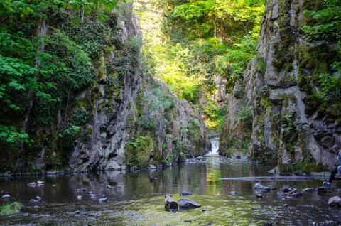 Beautiful shot of Skryjska Jezirka waterfall in Czech Republic Stock Photos
