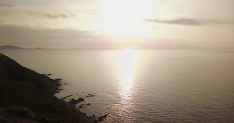 A beautiful shot at sun set with ocean waves Stock Footage 78938434