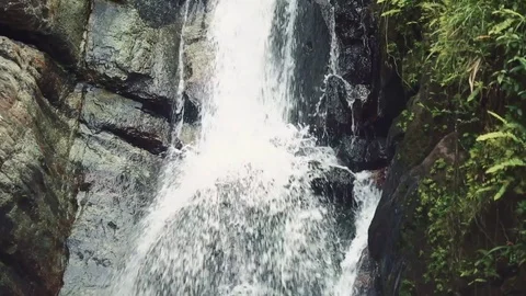 Beautiful shot of a waterfall Stock Footage 79734147