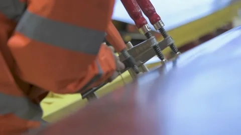 Beautiful shots of construction workers assembling materials Stock Footage 252077341