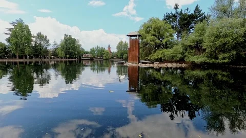 Beautiful sidelake reflections. Stock Footage 157633128