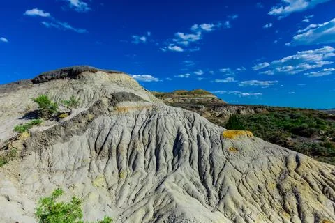Beautiful sight on The Petrified Forest Loop Trail inside Theodore Roosevelt Stock Photos