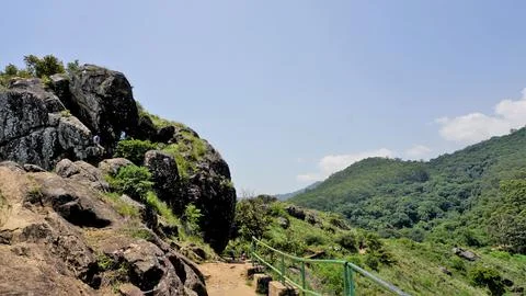 Beautiful sightseeing place Needle Rock view point or suicide point on a brig Stock Photos