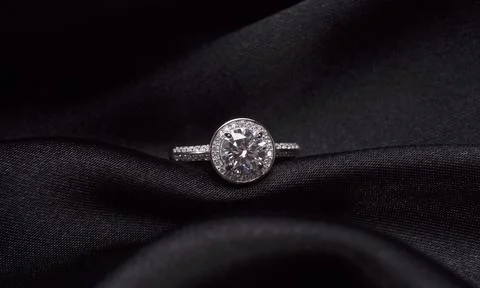 Beautiful silver ring with diamond	 Stock-Fotos