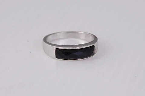 Beautiful silver ring isolated on white - Stock Photos