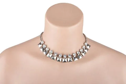 Beautiful silver statement necklace Stock Photos
