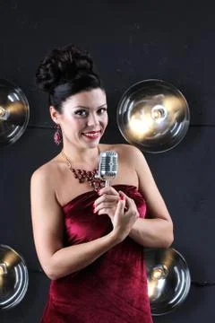 Beautiful singer Stock Photos