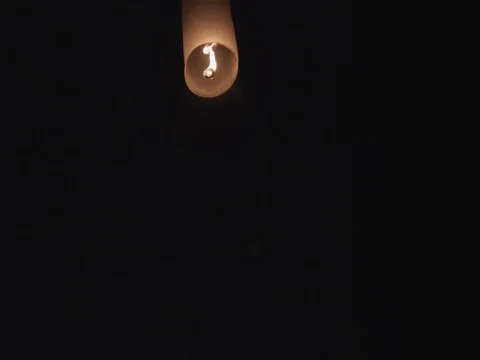 Beautiful Single Paper Lantern flying Slow. Isolated on Black background. Stock Footage 70712076