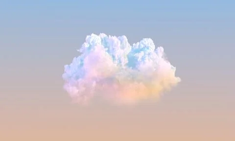 Beautiful single sundown cumulus cloud - digital Stock Illustration
