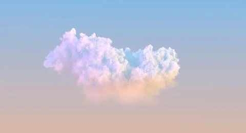 Beautiful single sunrise cloud - cgi nature 3D illustration Stock Illustration