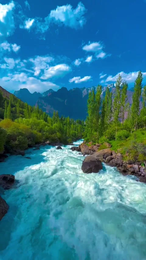 BEAUTIFUL SKARDU MOUNTAINSIDE Video stock 323717288