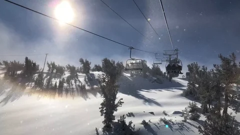 Beautiful Ski Lift Stock Footage 101042894
