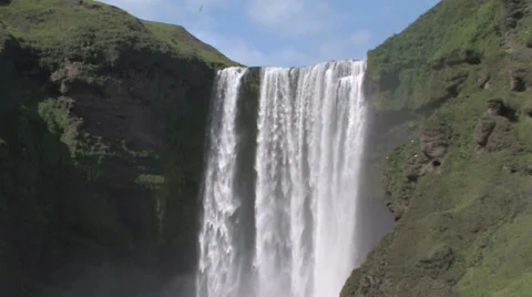 The beautiful Skogafoss waterfall Stock Footage 35936149
