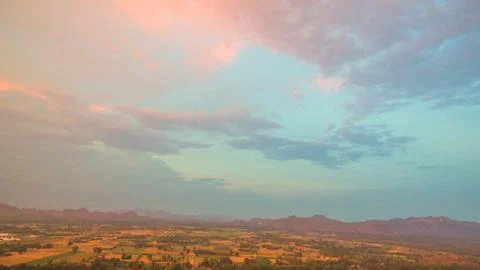 Beautiful sky above corn fields Stock Photos