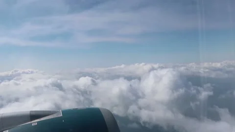 Beautiful Sky and Cloud from Airplane windows,  Journey concept. Stock Footage 138642029