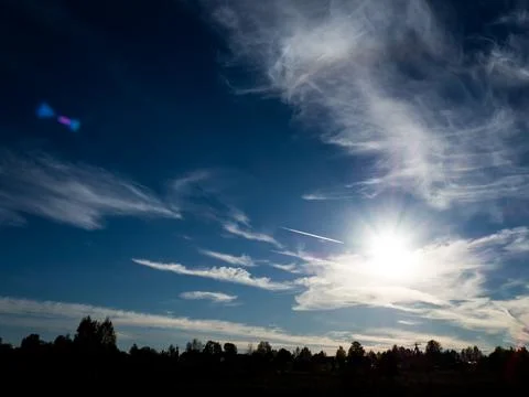 Beautiful sky blue background with clouds Stock Photos