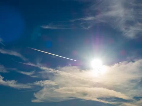 Beautiful sky blue background with clouds Stock Photos