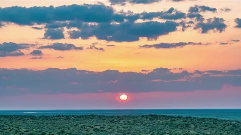 Beautiful sky with blue clouds at sunset Stock Footage 194637765